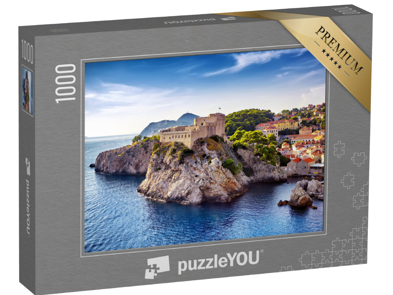 puzzle 1000 dílků „Celkový pohled na Dubrovník s pevnostmi, Chorvatsko“