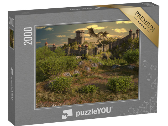 puzzle 2000 dílků „Dračí hrad“
