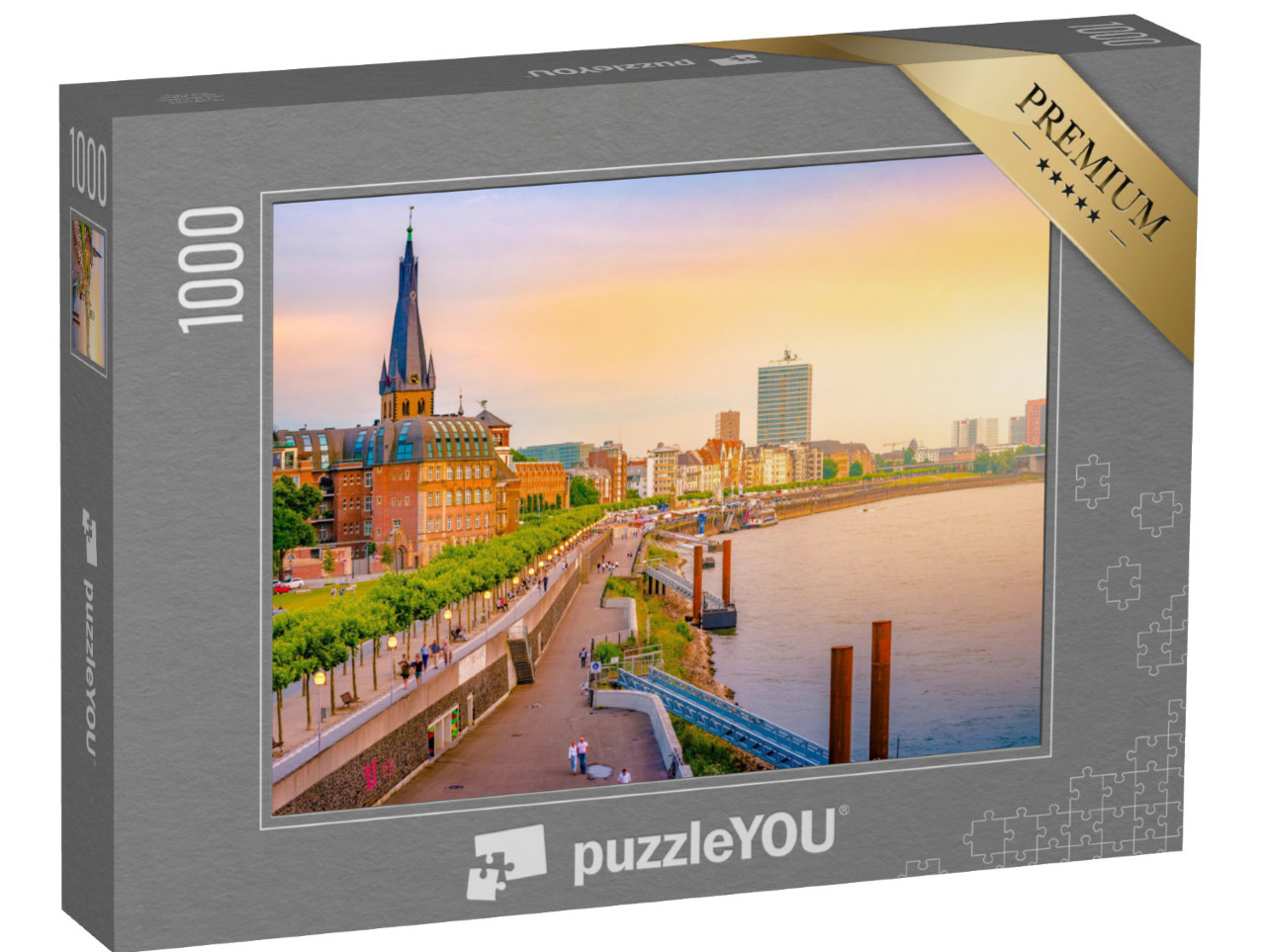 puzzle 1000 dílků „Düsseldorf na Rýně, Německo“