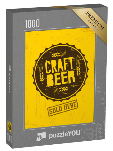 puzzle 1000 dílků „Craft Beer Brewery Artisan Creative Vector Stamp Sign Con...“