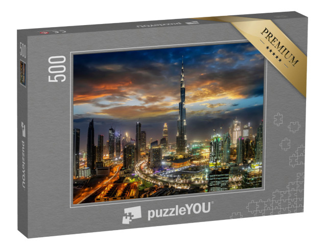 puzzle 500 dílků „Dubajská obchodní zátoka v noci“