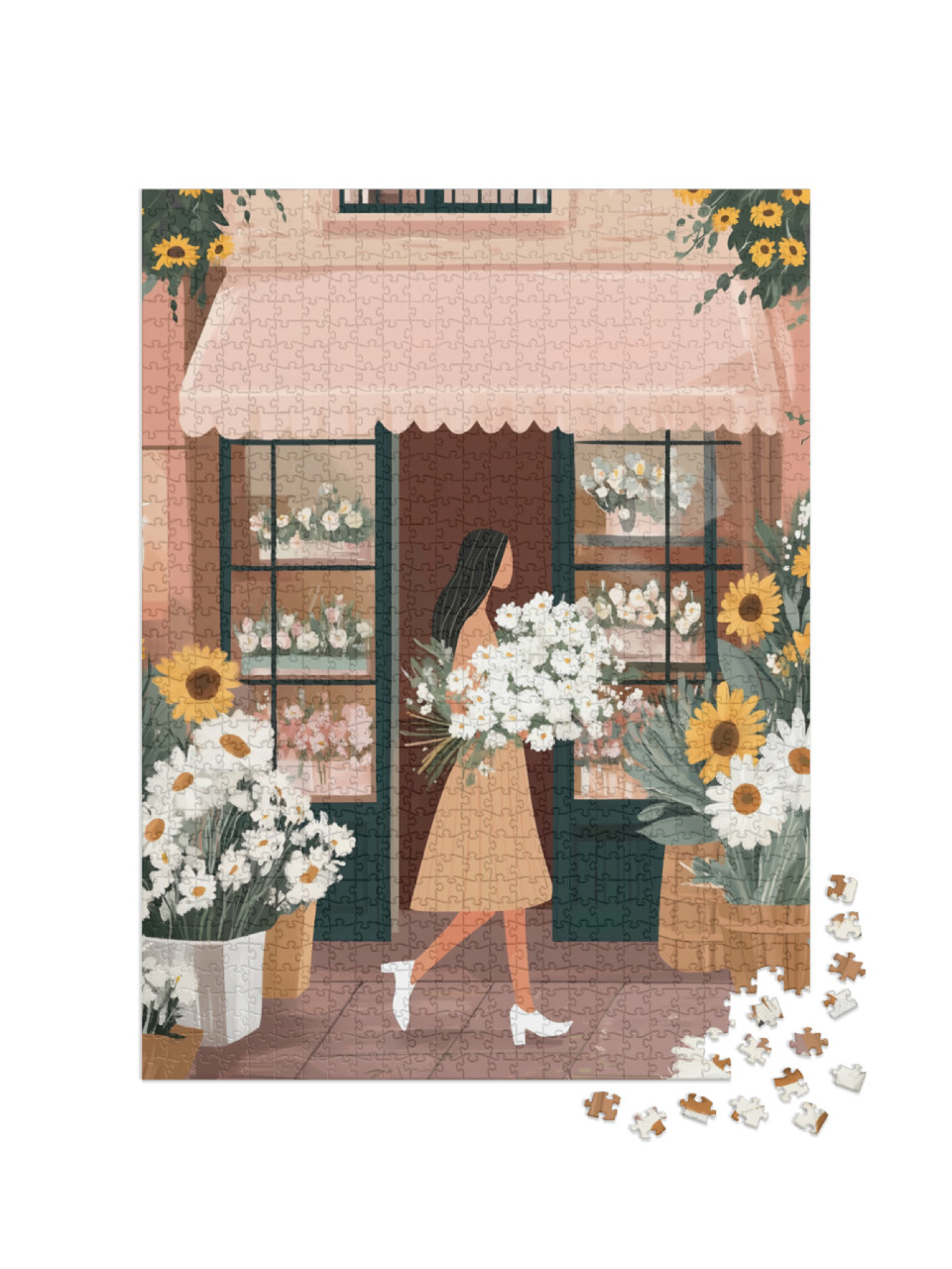puzzle 1000 dílků „Květinářství, láska kvete“