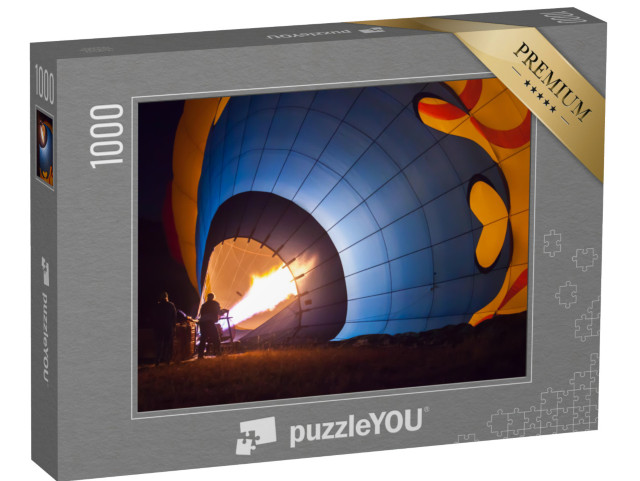puzzle 1000 dílků „Příprava horkovzdušného balonu před startem“