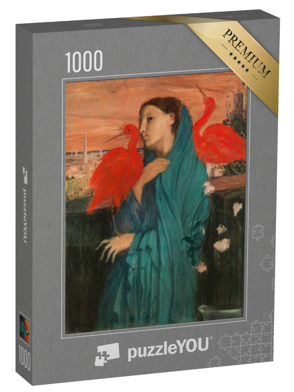 puzzle 1000 dílků „Edgar Degas - Mladá žena s ibisem“