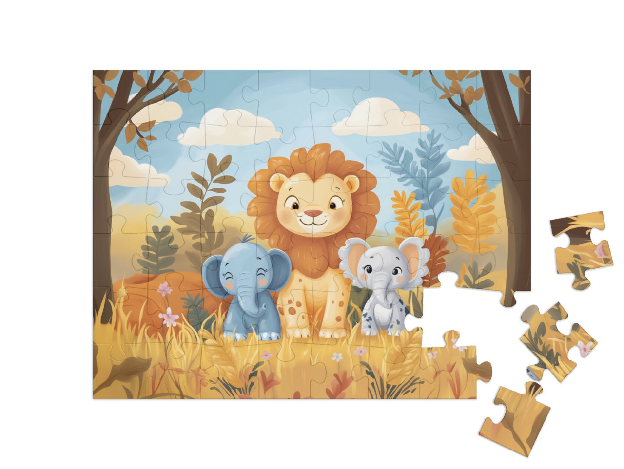 puzzle 48 dílků „Zvířecí přátelé“