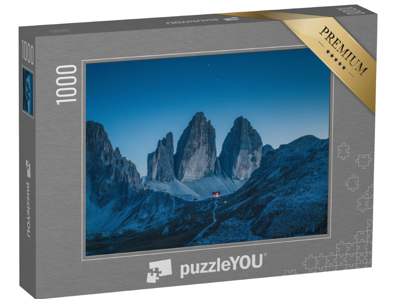 puzzle 1000 dílků „Krásný výhled na slavné Tři vrcholy, Jižní Tyrolsko, Itálie“