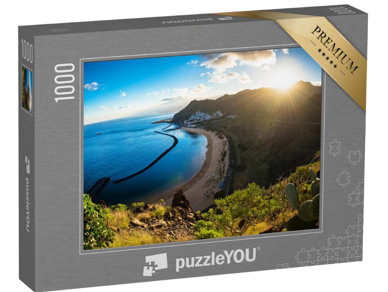 puzzle 1000 dílků „Panoramatický pohled na pláž las Teresitas, Tenerife, Španělsko“