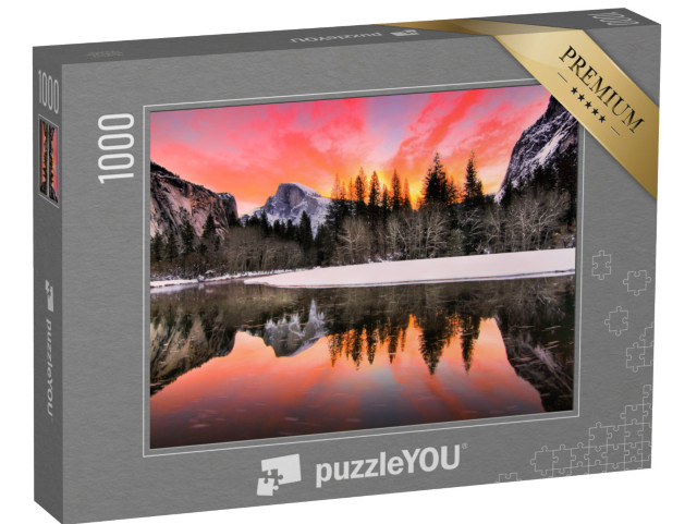 puzzle 1000 dílků „Úchvatný východ slunce v zimě, Yosemitský národní park, Kalifornie, USA“