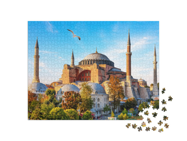 puzzle 1000 dílků „Slavná mešita Hagia Sofia v Istanbulu, Turecko“