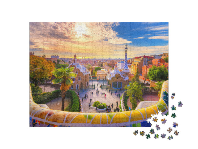 puzzle 1000 dílků „Pohled na Barcelonu z parku Güell v Barceloně, Španělsko“