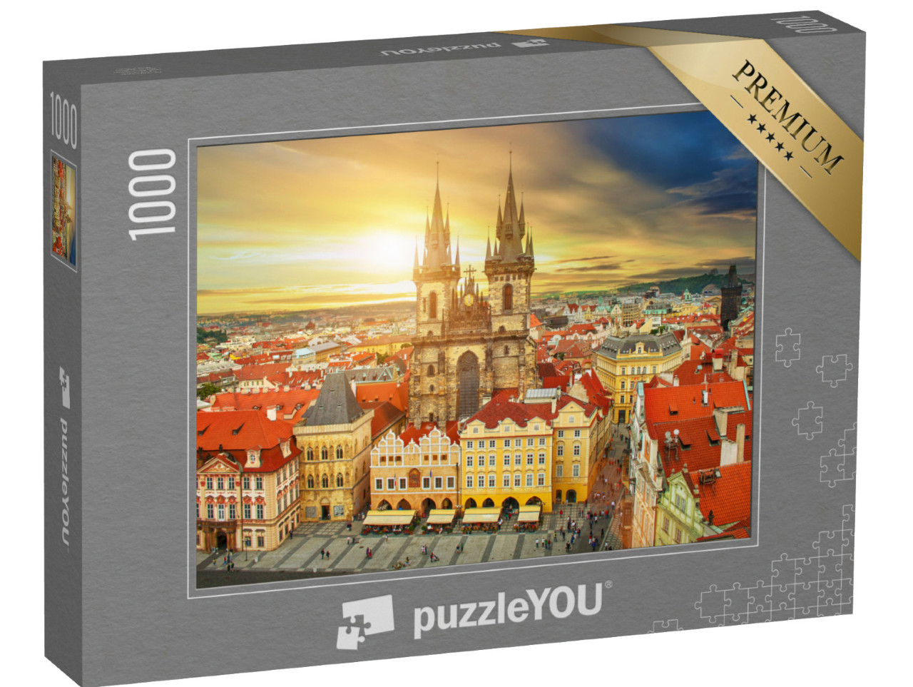 puzzle 1000 dílků „Týnský chrám, Staroměstské náměstí, Praha, Česká republika“