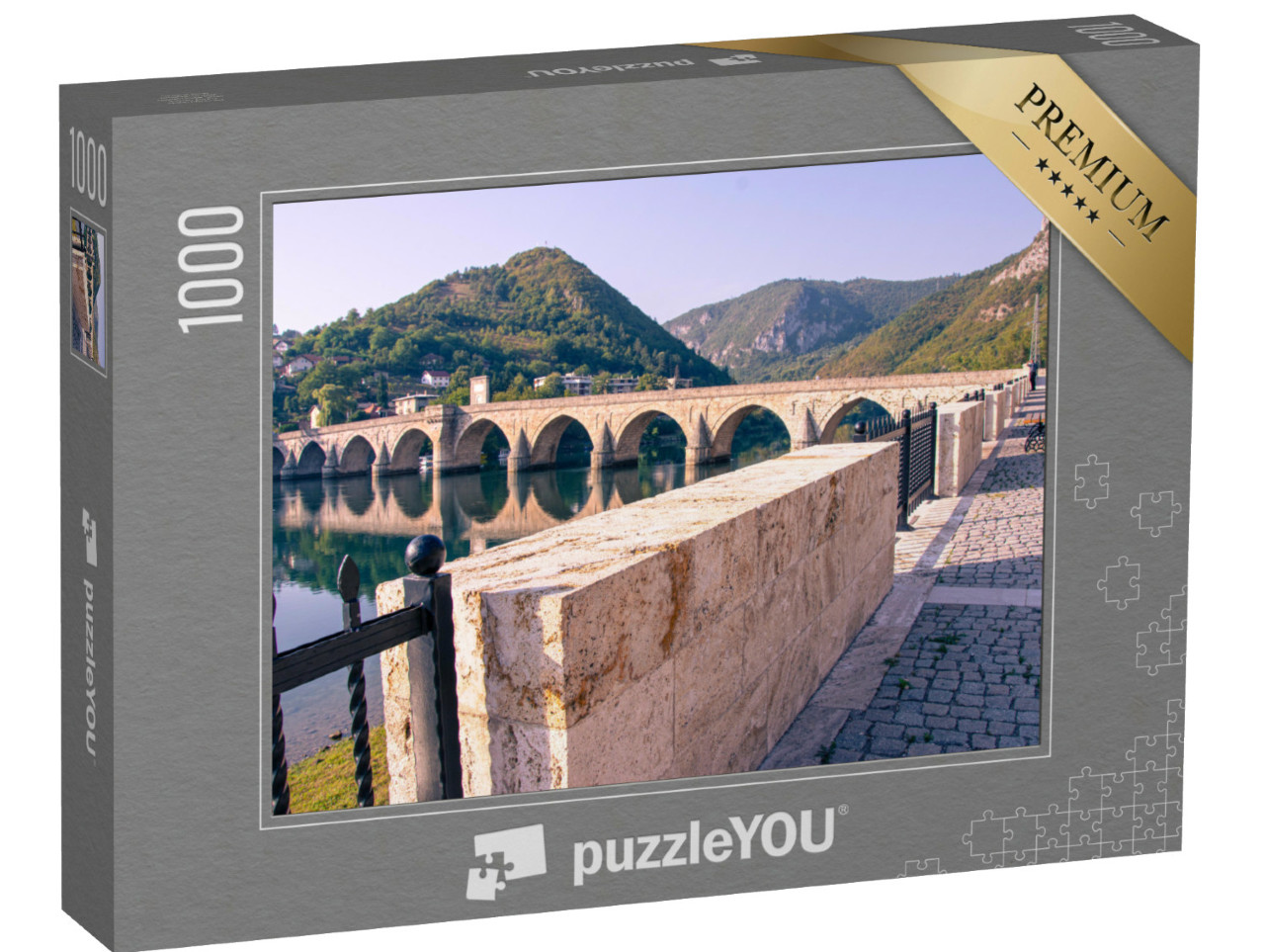 puzzle 1000 dílků „Most přes řeku Drinu, Bosna“