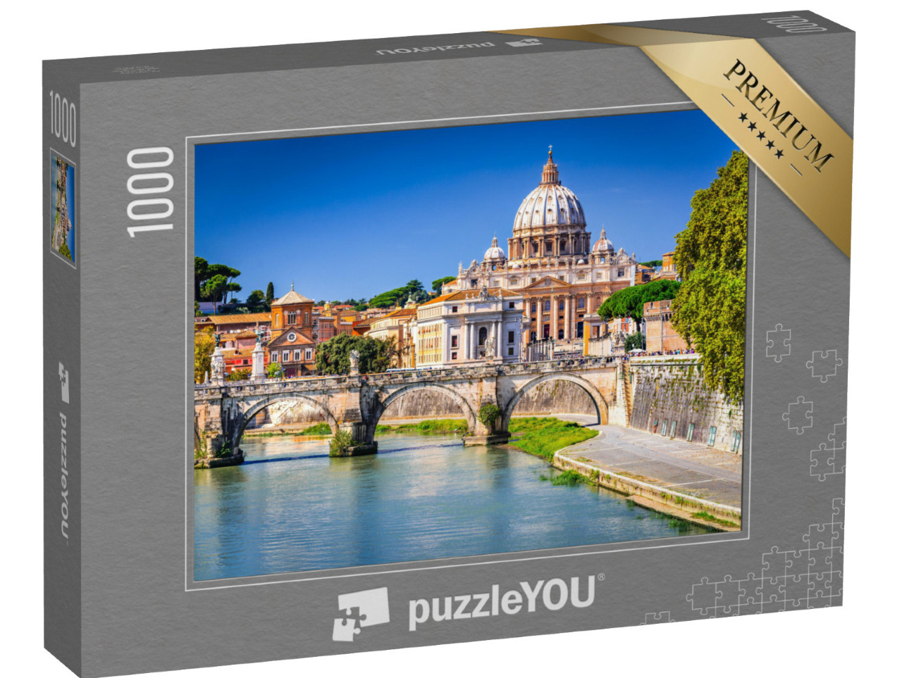 puzzle 1000 dílků „Kupole vatikánské baziliky svatého Petra nad Tiberou, Řím“