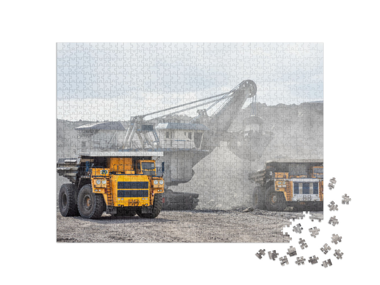 puzzle 1000 dílků „Těžba lomovými vozidly“