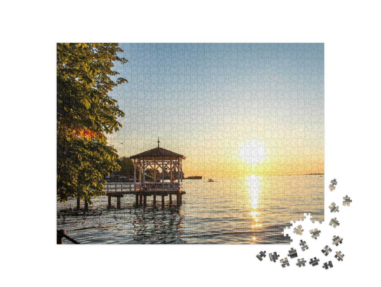 puzzle 1000 dílků „Pohled na Bodamské jezero u Bregenzu“