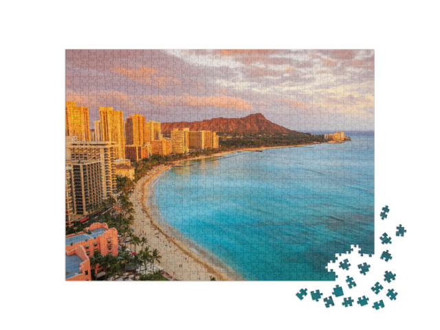 puzzle 1000 dílků „Panorama Honolulu na Havaji“