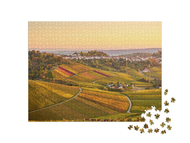 puzzle 1000 dílků „Vinice ve Stuttgartu, Německo“