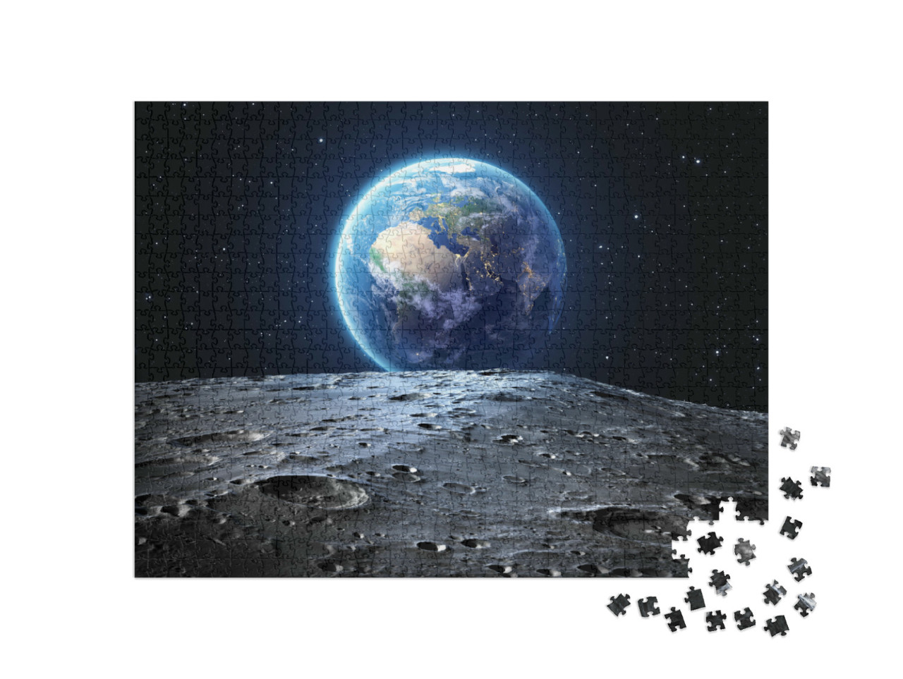 puzzle 1000 dílků „Pohled na Zemi z Měsíce“