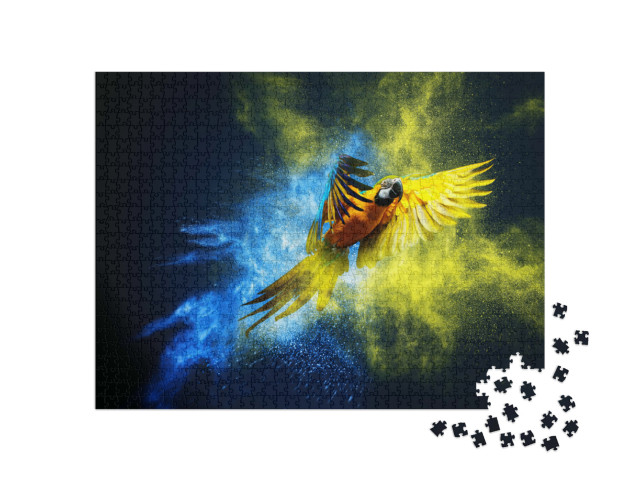 puzzle 1000 dílků „Umělecky ztvárněné: Létající makak“