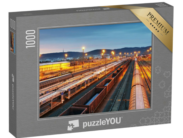 puzzle 1000 dílků „Železniční nákladní doprava, nákladní vlak“