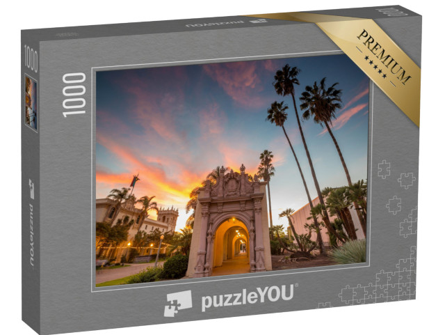 puzzle 1000 dílků „Balboa Park v San Diegu za soumraku v San Diegu, Kalifornie, USA“