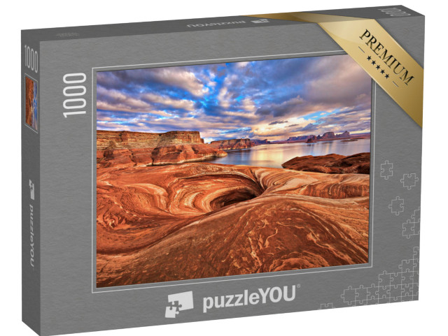 puzzle 1000 dílků „Skalní útvar na břehu jezera Powell, Arizona“