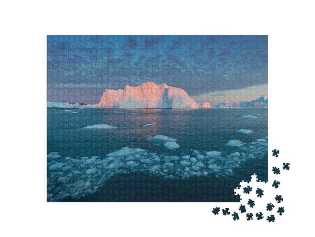 puzzle 1000 dílků „Ledovec při západu slunce“