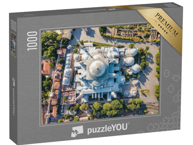 puzzle 1000 dílků „Pohled na muzeum Hagia Sofia z ptačí perspektivy, Istanbul, Turecko“