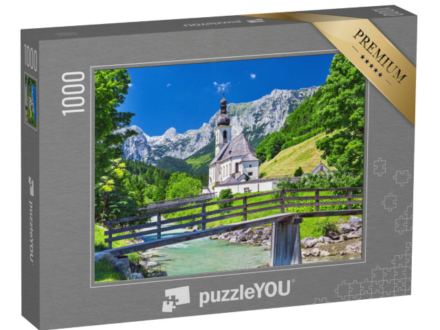 puzzle 1000 dílků „Malebná horská krajina: Svatý Šebestián v obci Ramsau“