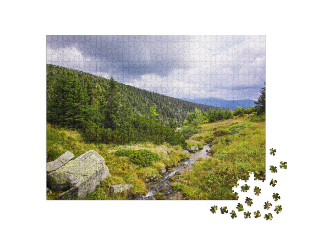 puzzle 1000 dílků „Pramen řeky Labe, Krkonoše, Česká republika“