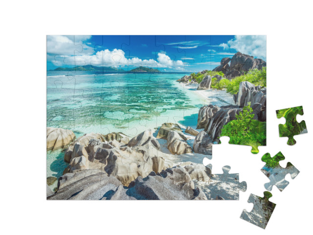 puzzle 48 dílků „Anse Source D'Argent - nejkrásnější pláž na Seychelách“