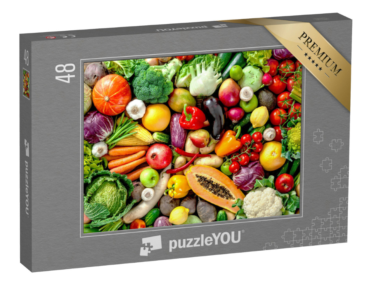 puzzle 48 dílků „Čerstvé ovoce a zelenina“