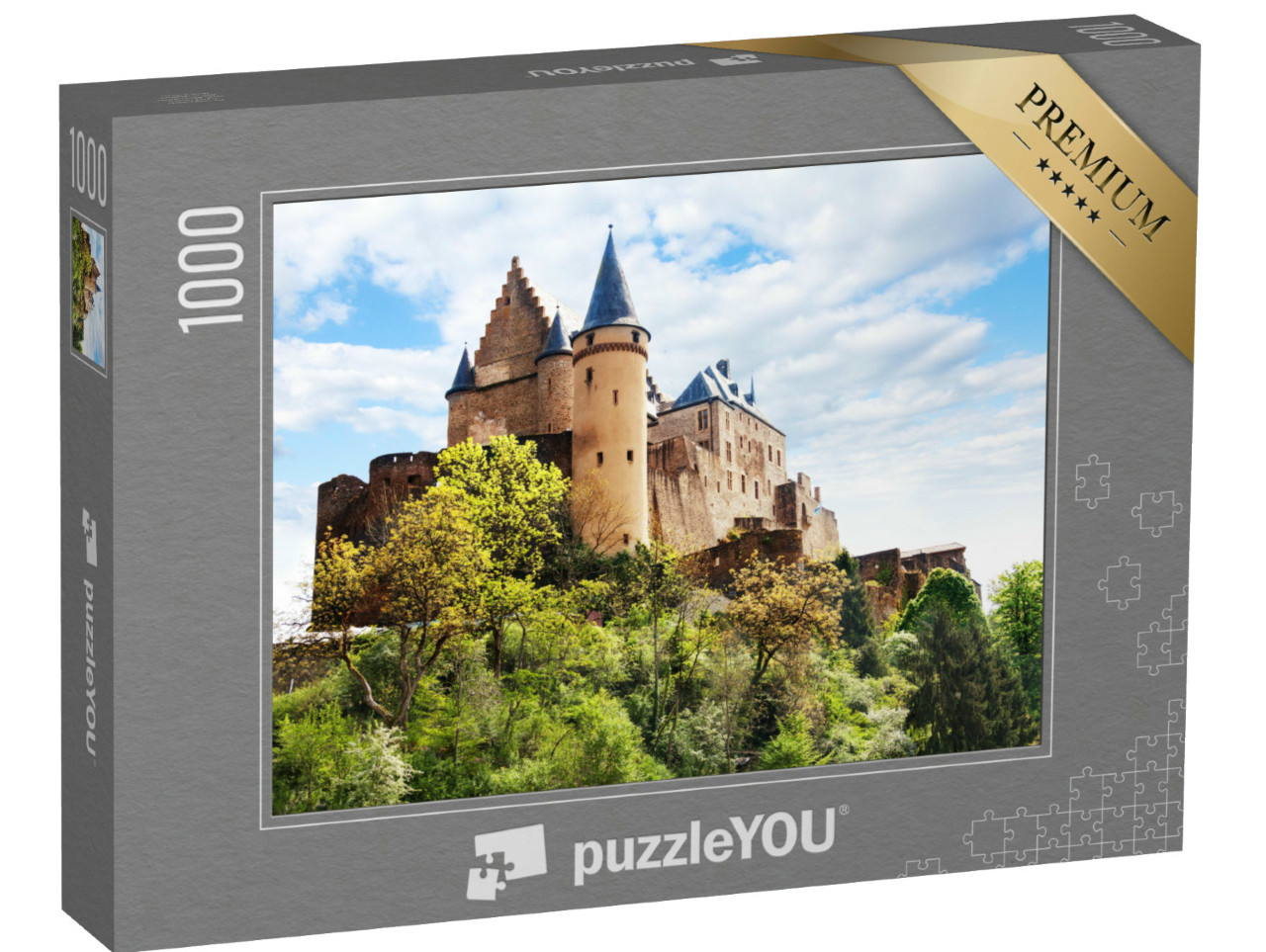 puzzle 1000 dílků „Opevnění hradu Vianden, Lucembursko“