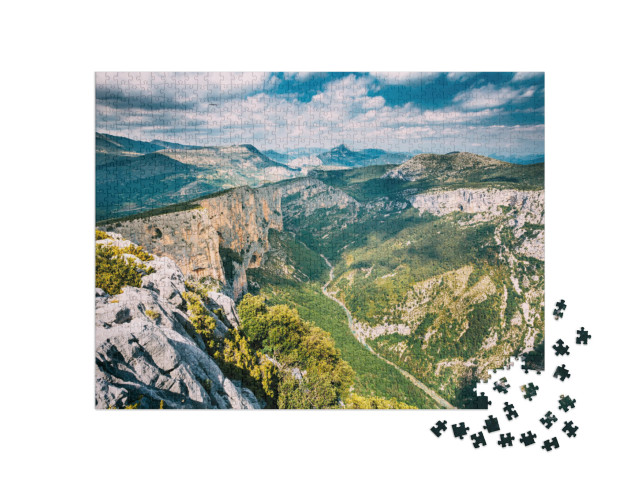 puzzle 1000 dílků „Krajina soutěsky Verdon v jihovýchodní Francii“