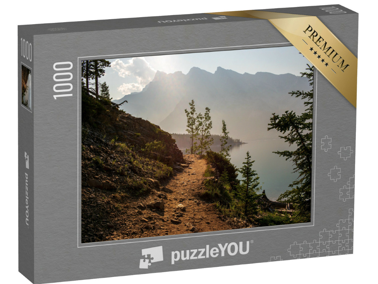 puzzle 1000 dílků „Turistická stezka u jezera“