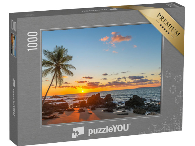 puzzle 1000 dílků „Plážový ráj na Tichém oceánu při západu slunce, Kostarika“