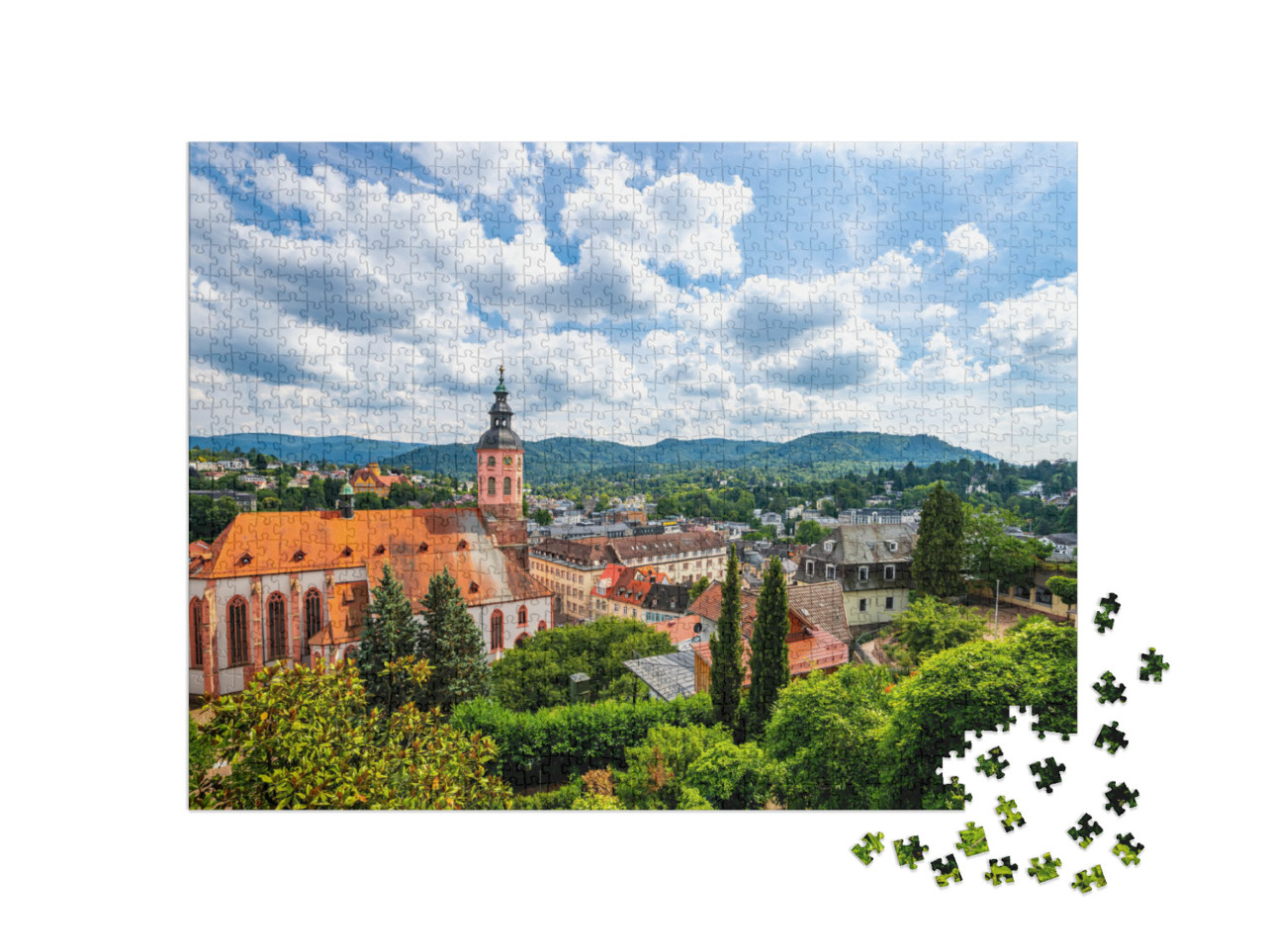 puzzle 1000 dílků „Pohled na Baden-Baden ve Schwarzwaldu, Německo“