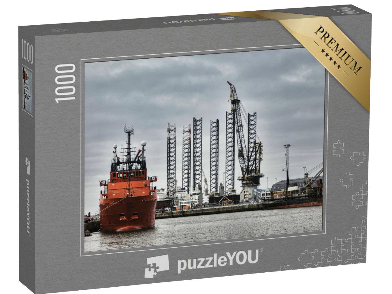 puzzle 1000 dílků „Přístav na moři v Esbjergu, Dánsko“