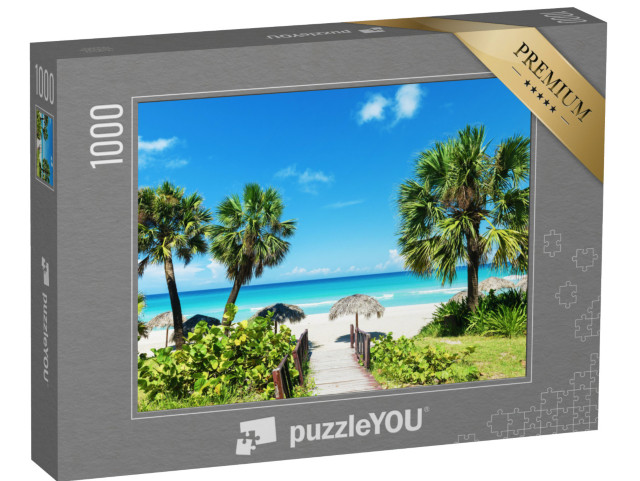 puzzle 1000 dílků „Bílá písečná pláž v Karibiku“