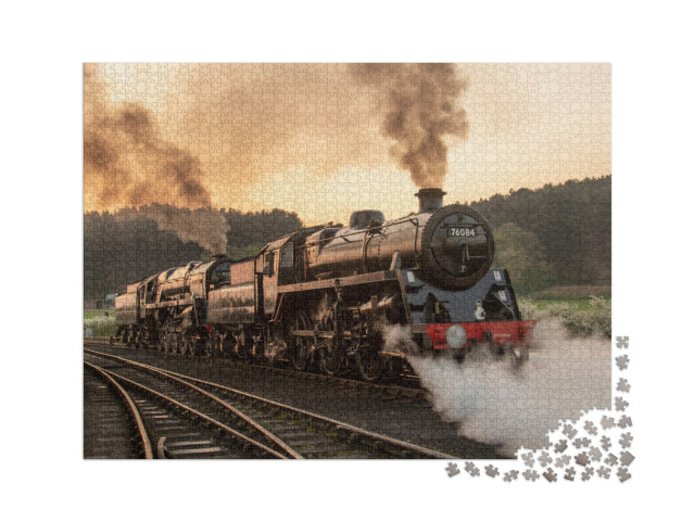 puzzle 2000 dílků „Parní lokomotivy s dvojitým čelem“