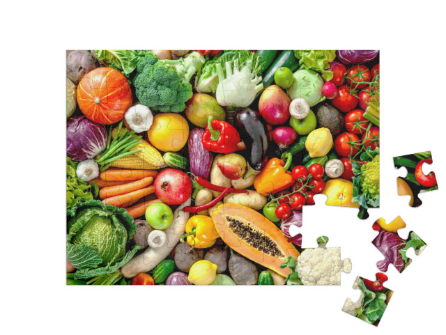 puzzle 48 dílků „Čerstvé ovoce a zelenina“