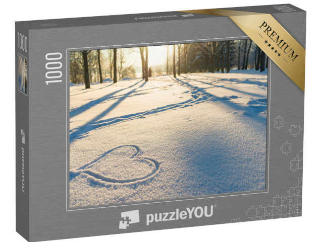 puzzle 1000 dílků „Srdce v zimním lese“