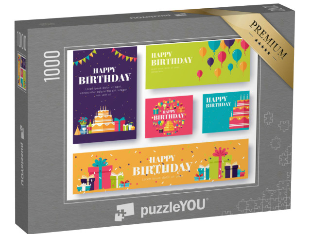 puzzle 1000 dílků „Dárky Sada vektorových bannerů...“
