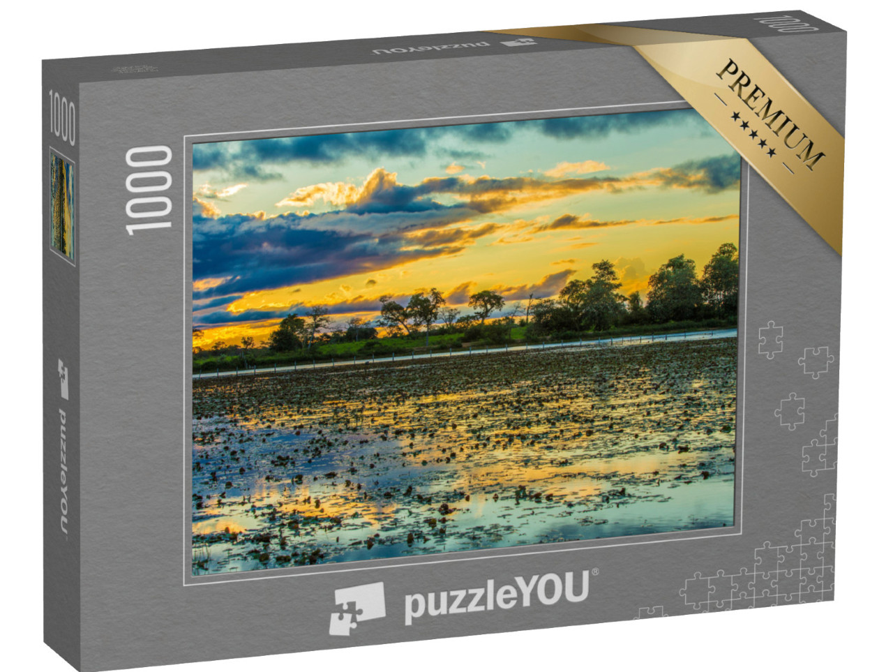 puzzle 1000 dílků „Barevný západ slunce nad Pantanalem, Brazílie“