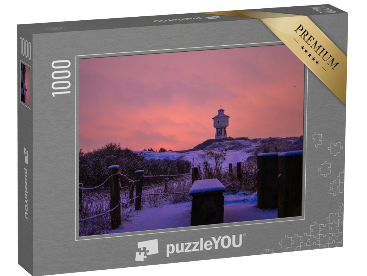 puzzle 1000 dílků „Langeoog: Zimní snímek s věží“