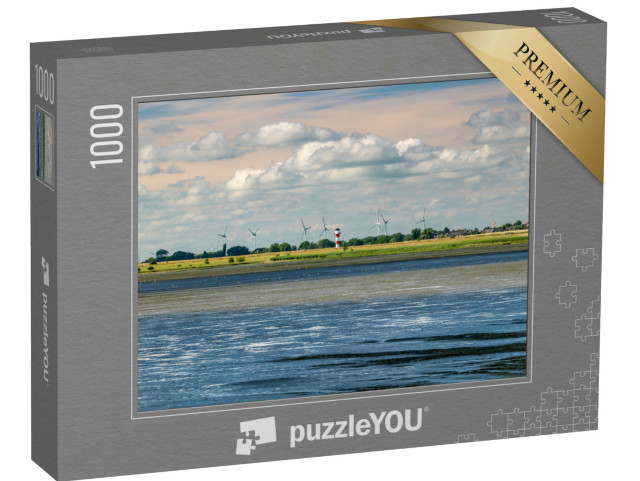 puzzle 1000 dílků „Labe s bažinami, Glückstadt, Německo“