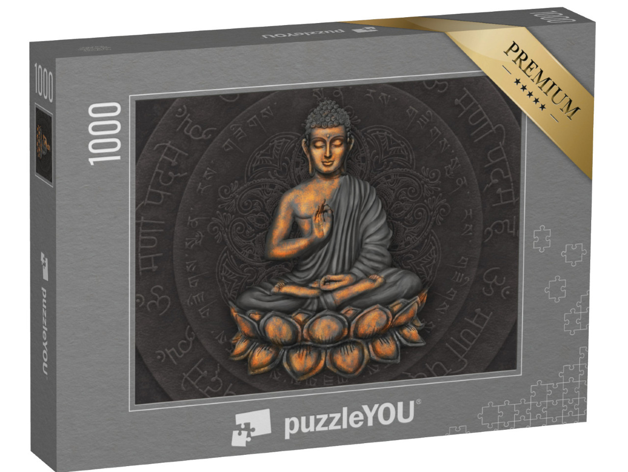 puzzle 1000 dílků „Gautama Buddha na pozadí mantry“