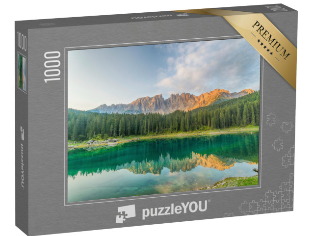 puzzle 1000 dílků „Jezero Carezza v Jižním Tyrolsku, Itálie“