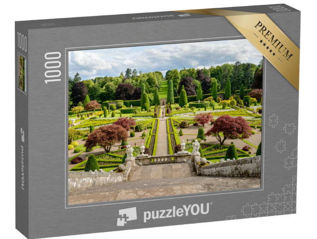 puzzle 1000 dílků „Hrad a zahrady Drummond v hrabství Perthshire, Skotsko“