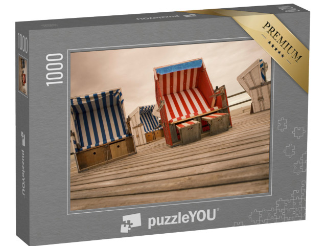 puzzle 1000 dílků „Lehátka na pláži, Sankt Peter Ording“